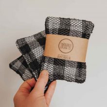 Black Gingham Reusable Sponge