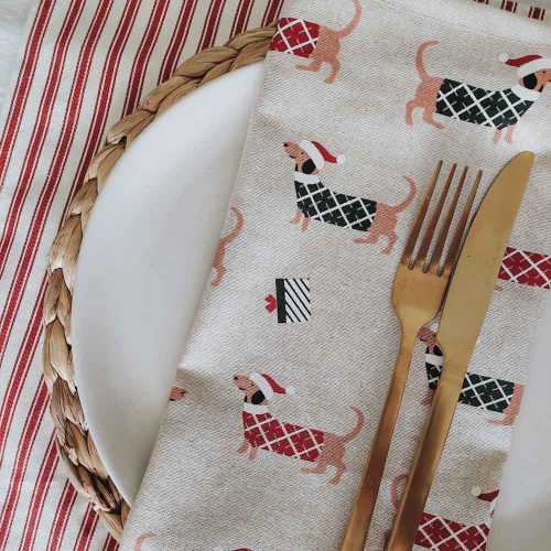 Taradale Kitchen Co Dachshund Christmas Napkins