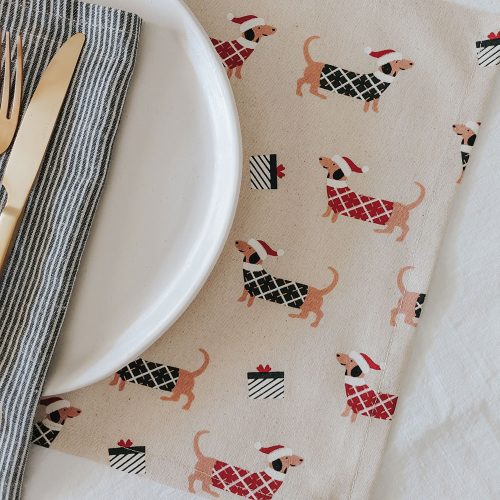 Christmas Dachshund Napkins